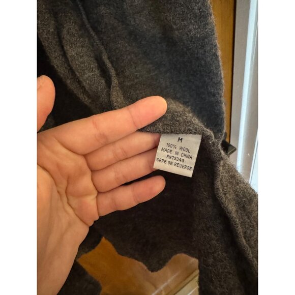 Fenn Wright Manson 100% Wool Gray Cardigan Tie Ruffle Size Medium Womens - Picture 3 of 4
